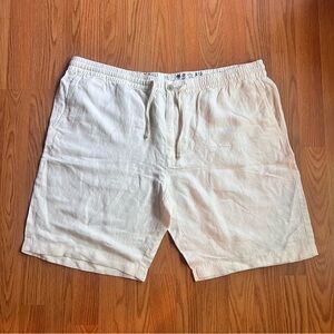 Tommy Bahama Tropical Beach Linen Blend Shorts Sz XXL Off-White Beige Summer NEW